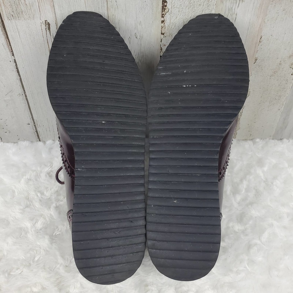 Steven by Steve Madden Wingtip Patent Oxford Shoes Maroon Size 8 - Picture 8 of 9